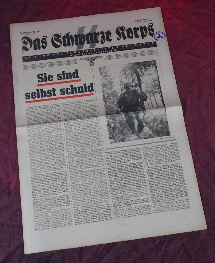 SOLD - 1944 Issue of SS Newspaper Das Schwarze Korps