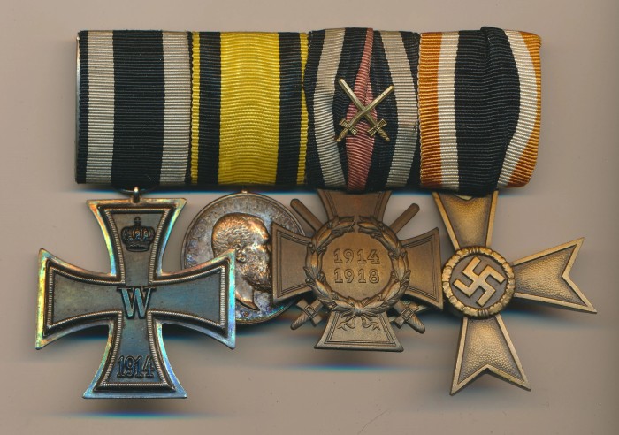 4 Place Third Reich era Medal Bar