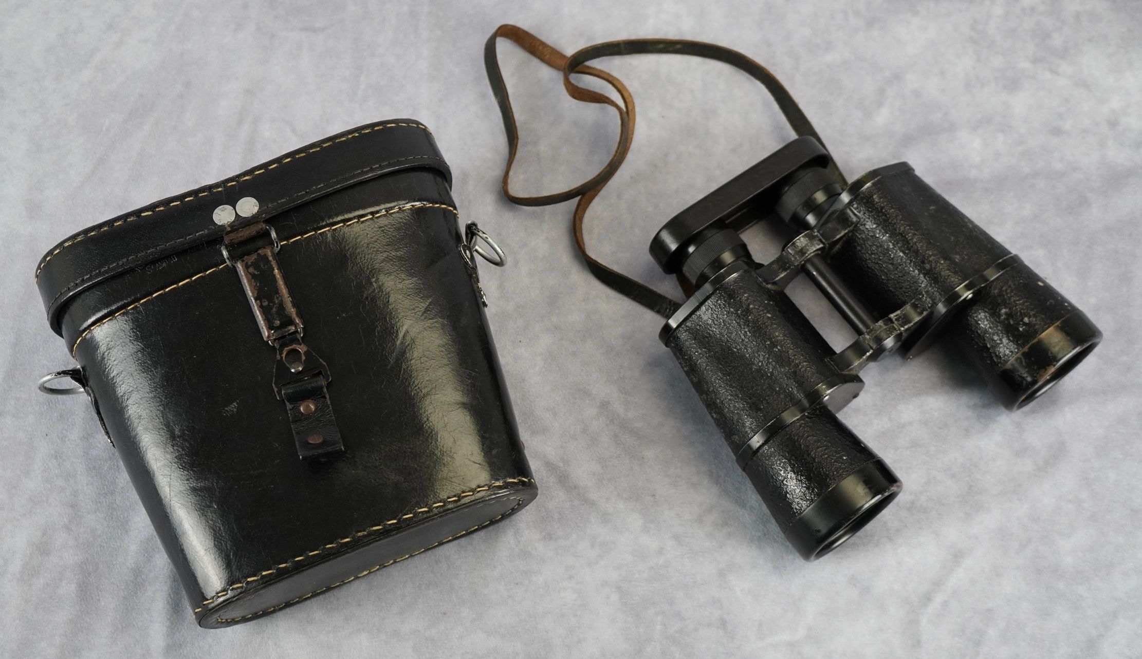 SOLD - 7x50 Wehrmacht "Dienstglas" Binoculars w/ Leather Case