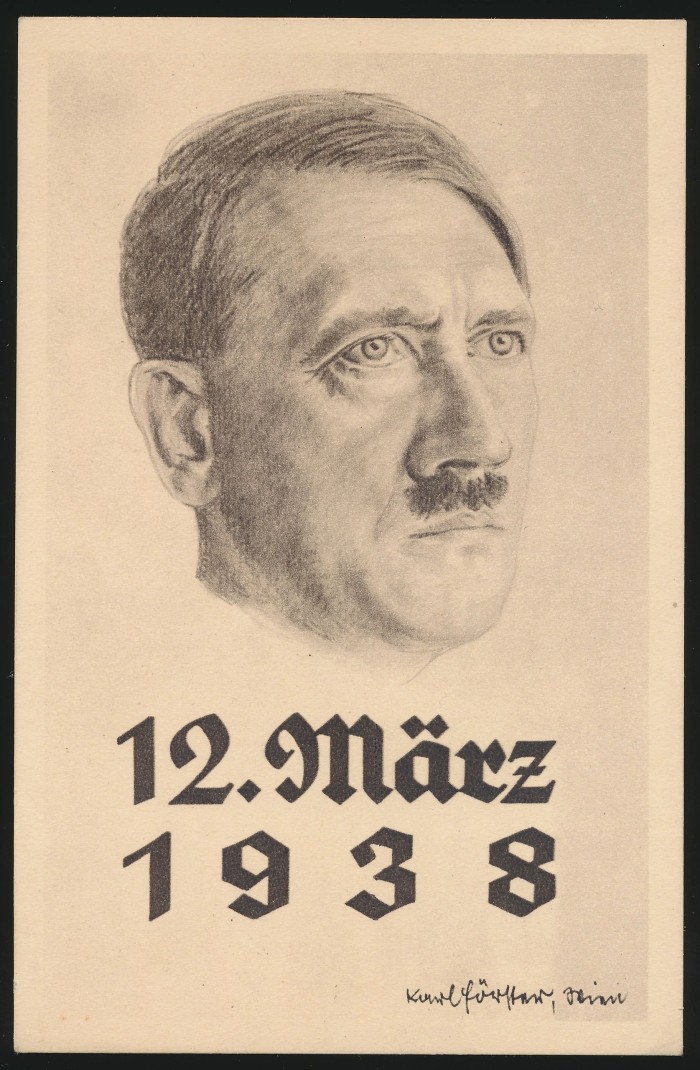 Adolf Hitler 12. März 1938 Postcard