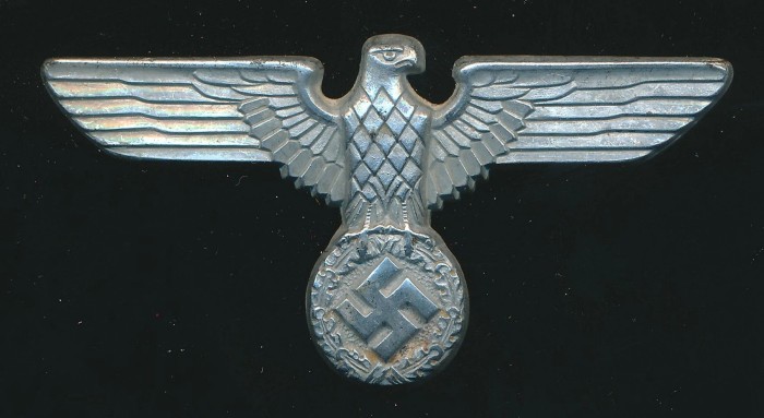 SOLD - Aluminum RZM Produced political cap eagle insignia