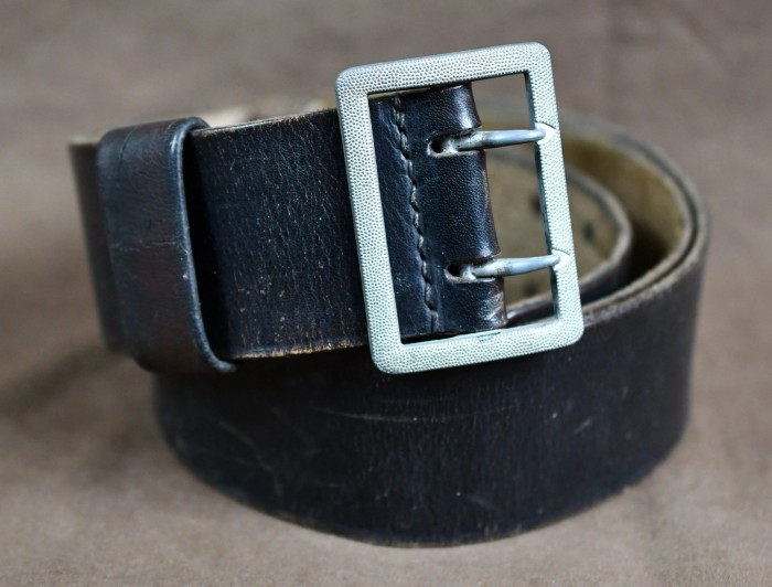 Black Leather Double Claw Belt & Buckle Set