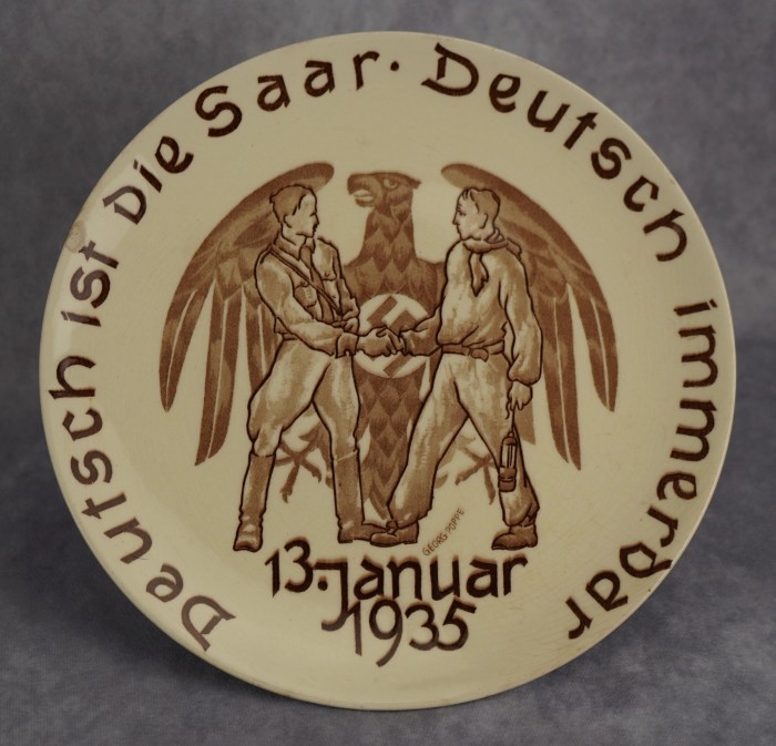 Deutsch ist die Saar Immerdar 13 Januar 1935 Porcelain Plate