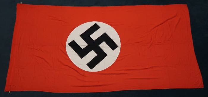 Double Sided NSDAP Flag w/ Rope Ends & Pole Sleeve