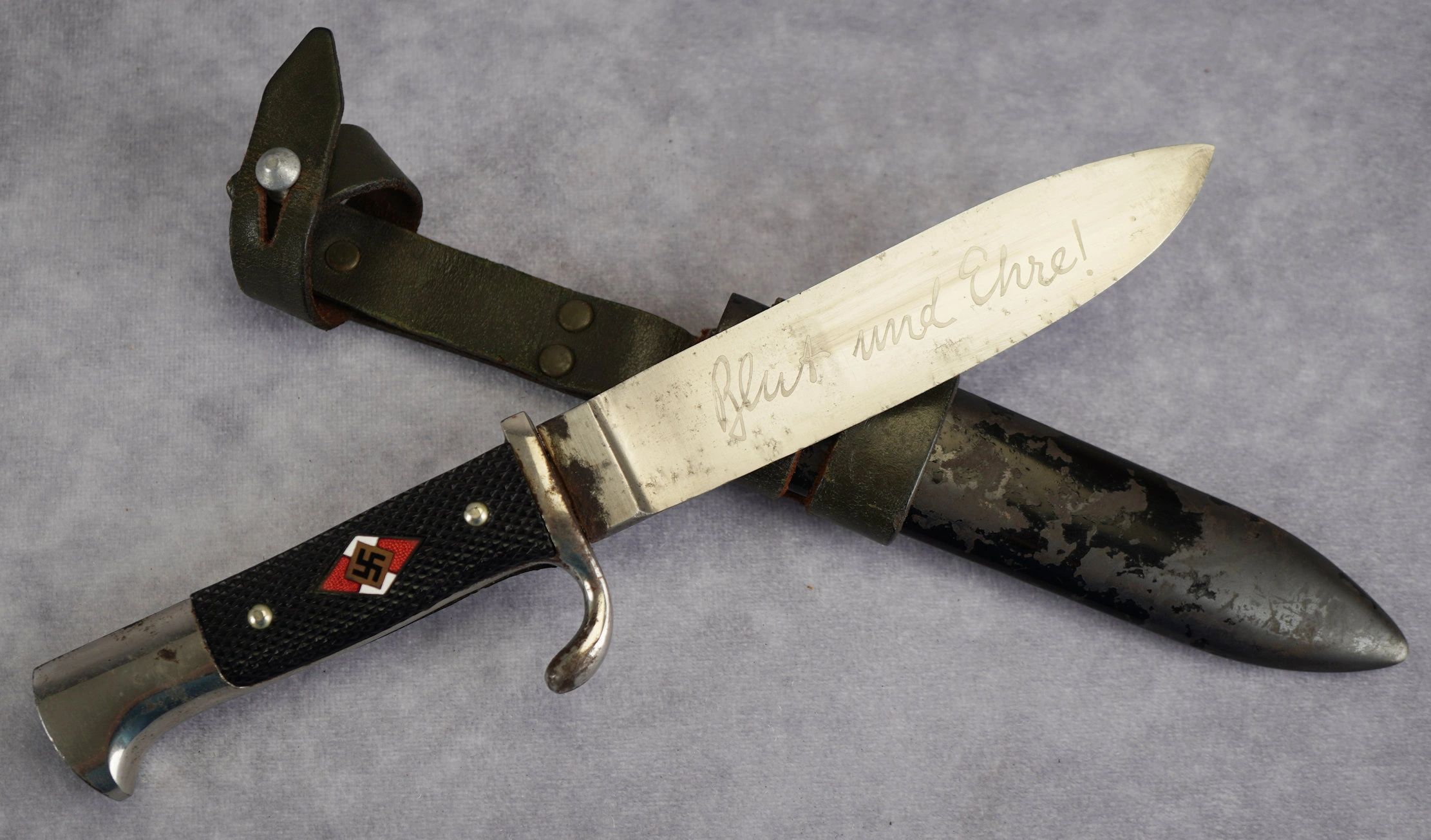 SOLD - Early Hitler Youth Knife by Herbertz & Meurer w/ Motto