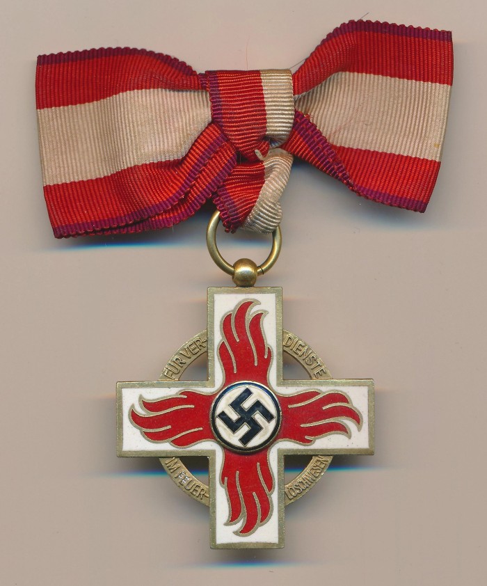 Fire Brigade Honor Cross 1st Class w/ Bow Style Ribbon