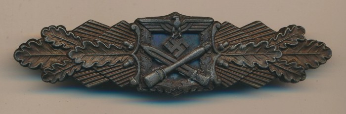 SOLD - Heer/Waffen SS Close Combat Clasp in Bronze by Juncker