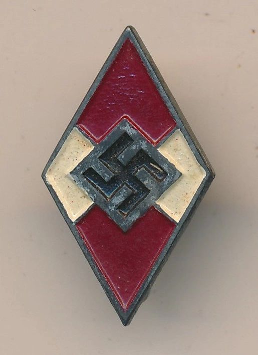 Painted Hitler Youth Membership Diamond