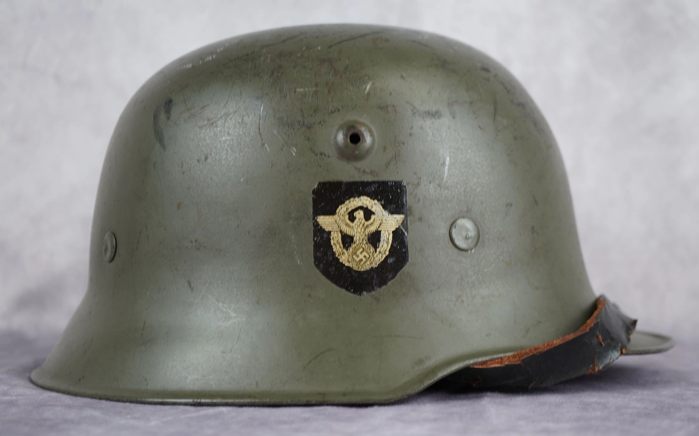 RARE Lightweight Edelstahl REVERSE Double Decal Polizei Helmet