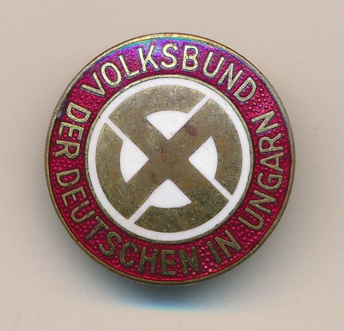 SOLD - RARE Volksbund der Deutsche in Ungarn Hungarian Enamel Membership Pin