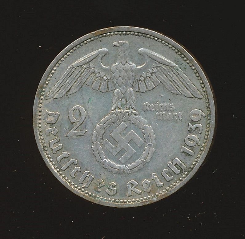 SOLD - 1939 Dated 2 Reichsmark Coin