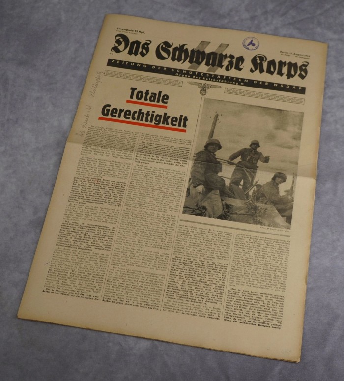 SOLD - 1944 Issue of SS Newspaper Das Schwarze Korps