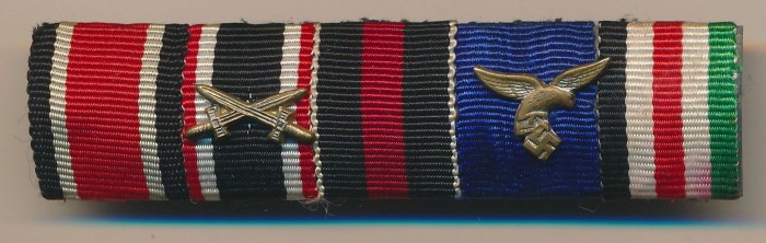 SOLD - 5 Place Luftwaffe Service Ribbon Bar