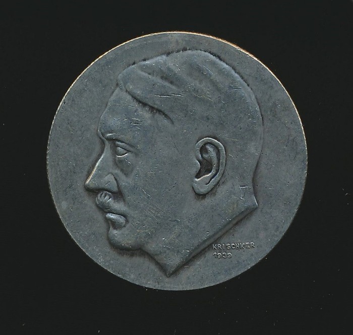 SOLD - Adolf Hitler 50th Birthday Commemorative Table Medal