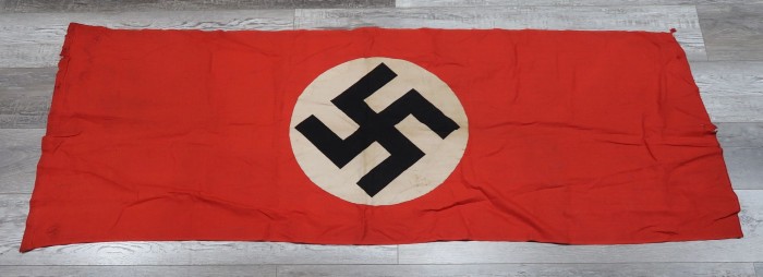 SOLD - Double-Sided NSDAP Banner w/ Property Stamps