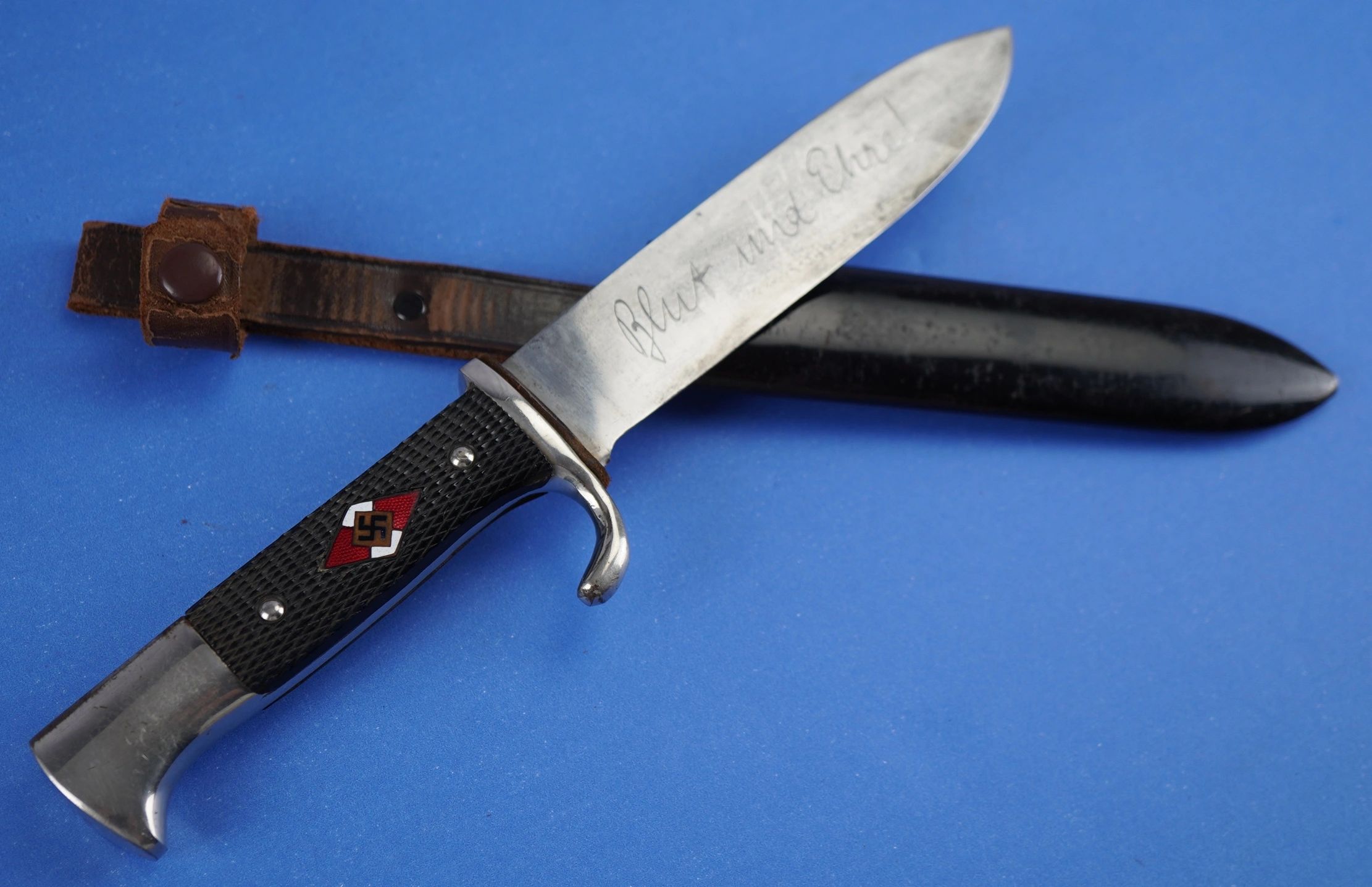 SOLD - Early Hitler Youth Knife by Carl Eickhorn w/ Motto