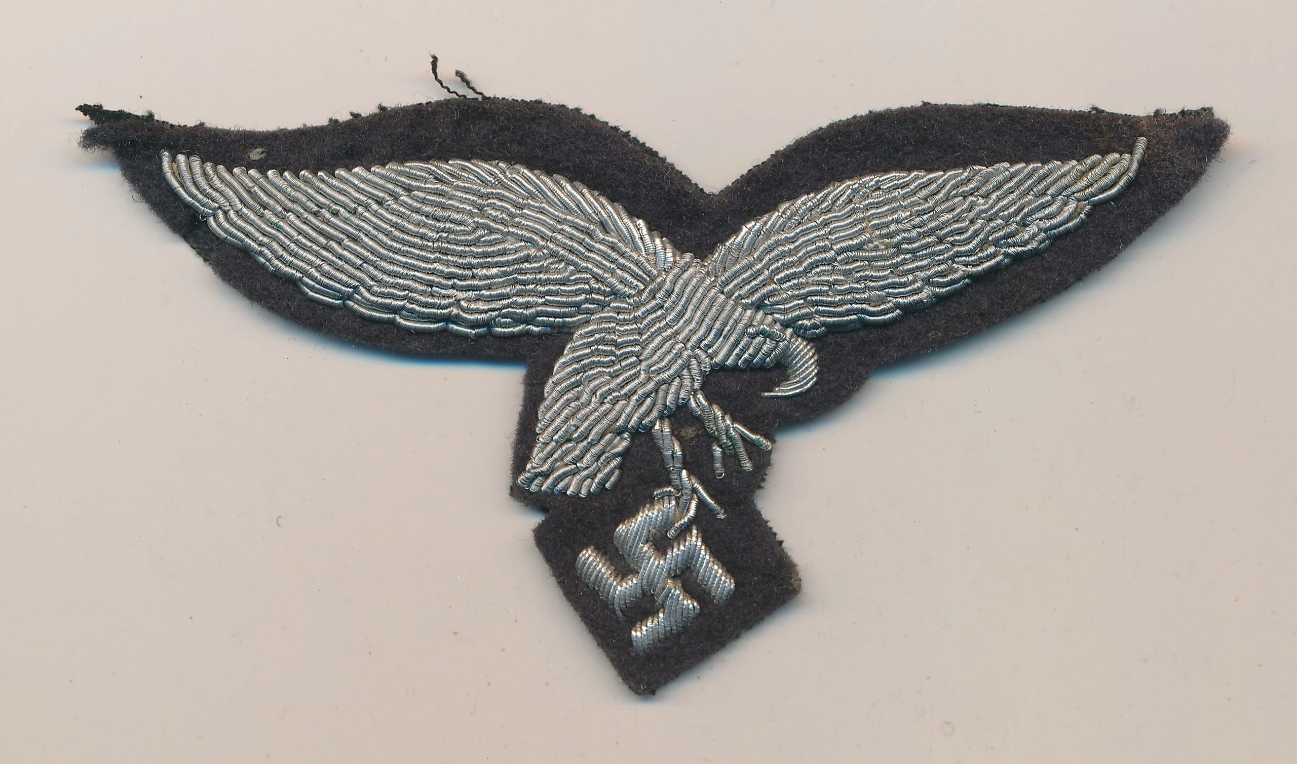 SOLD - Early Luftwaffe Droop-Tail Officer's Breast Eagle in Bullion