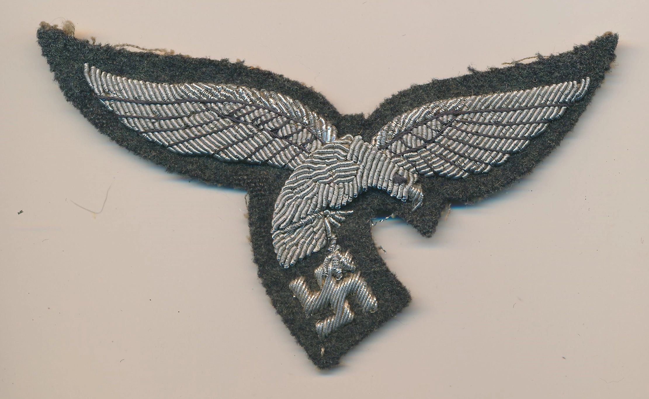 SOLD - Early Luftwaffe Droop-Tail Officer's Breast Eagle in Bullion