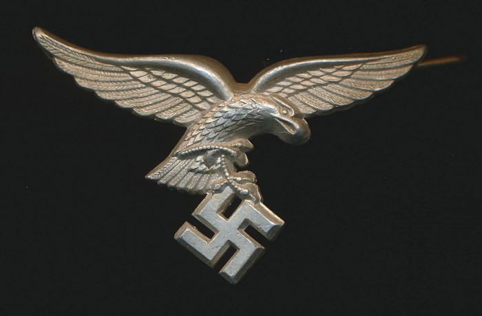 SOLD - Early Luftwaffe Droop Tail Visor Cap Insignia