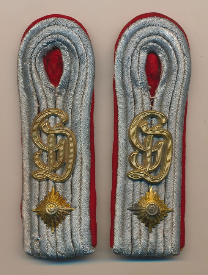 SOLD - Grossdeutschland Artillery Oberleutant Shoulder Boards w/ Ciphers