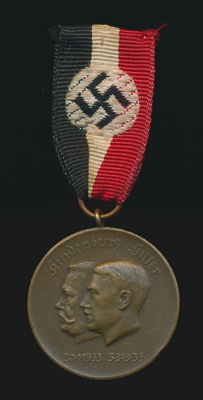 SOLD - Hitler-Hindenburg 1933 Friendship Medal