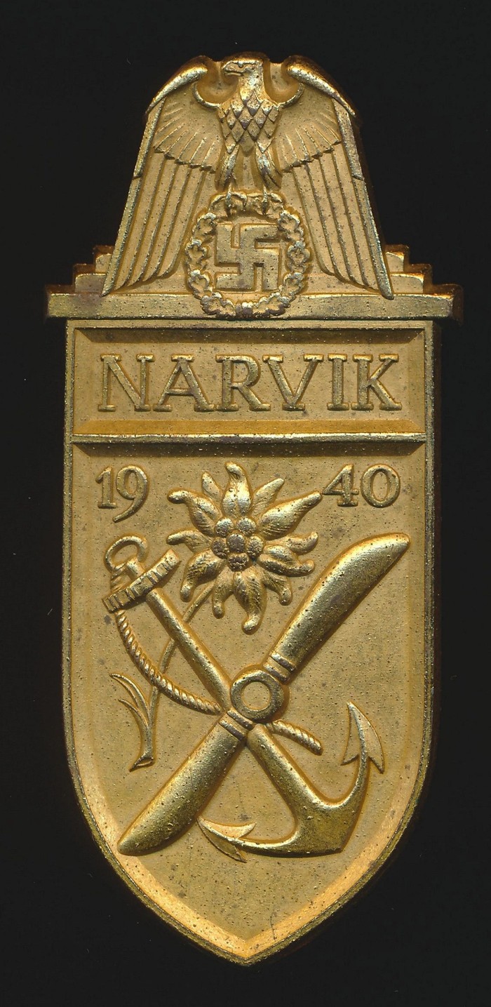 SOLD - Kriegsmarine Narvik Shield by Deumer