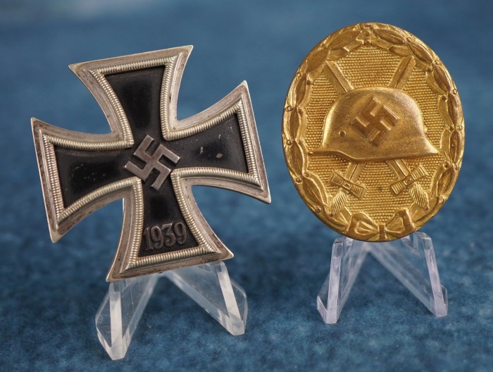 SOLD - NCREDIBLE NAMED Iron Cross First Class & Gold Wound Badge Pair