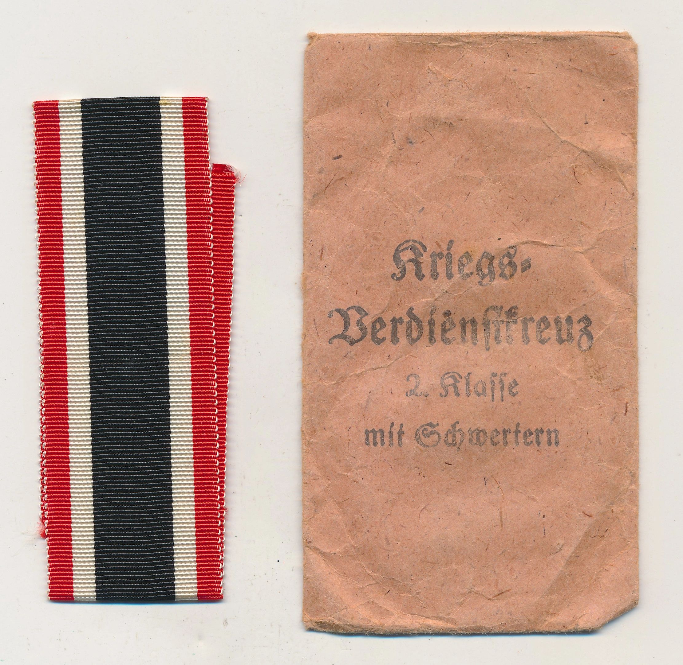 SOLD - Packet to a War Merit Cross 2nd Class w/ Ribbon