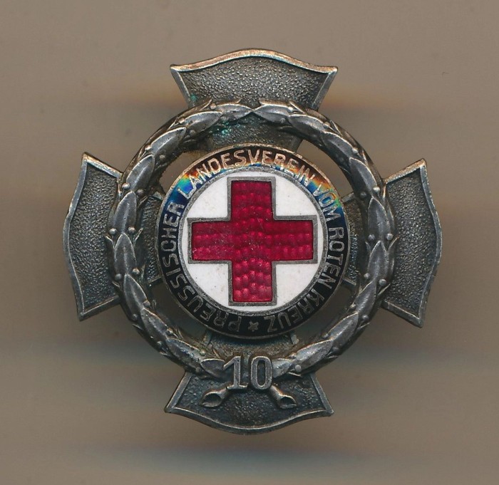 SOLD - Prussian Red Cross 10 Year Service Badge