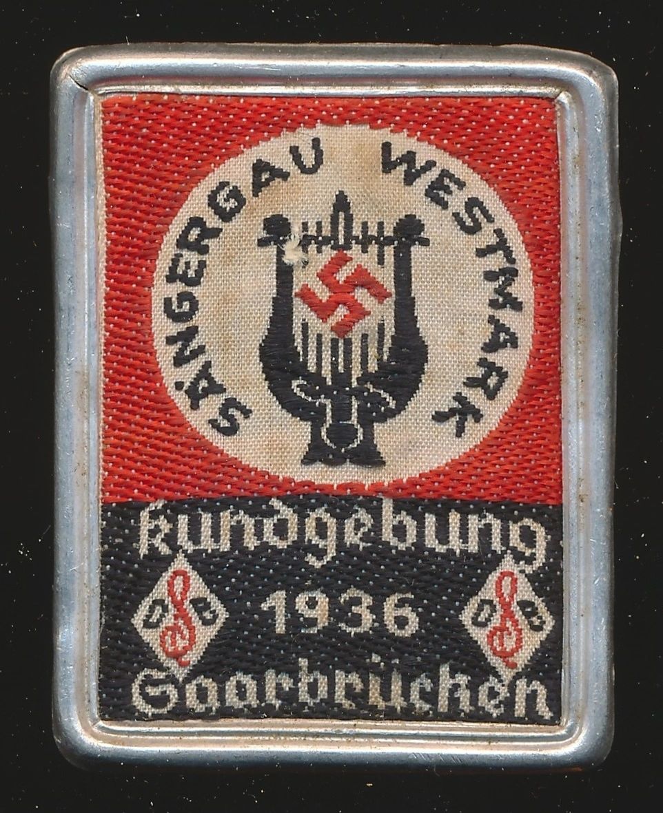 SOLD - Sängergau Westmark Kundgebung 1936 Saarbrücken Tinnie