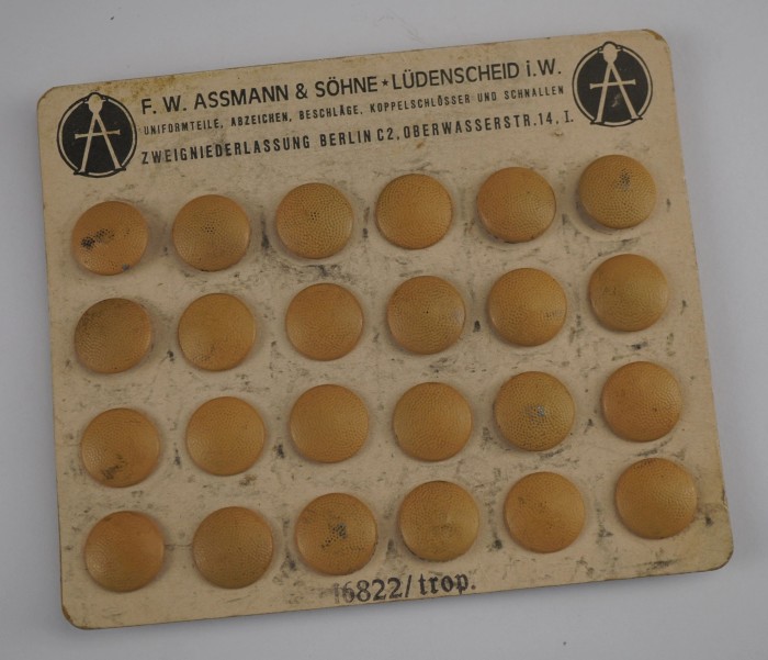 SOLD - Unissued Wehrmacht Tropical Buttons