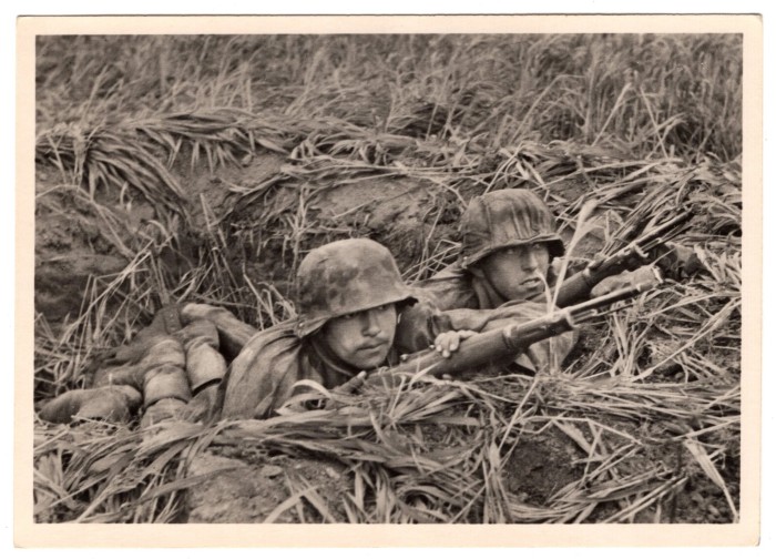 SS Men in Field Postcard