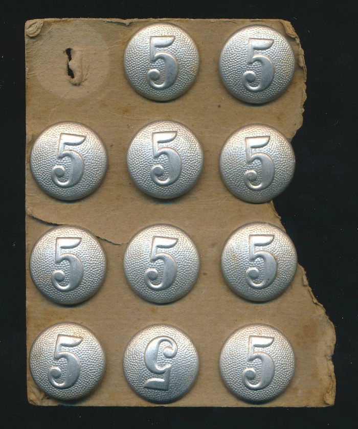 Unissued Wehrmacht Kompanie 5 Buttons in Aluminum