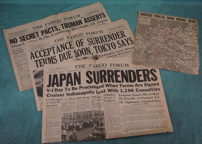 SOLD - WW2 era The Fargo Forum Newspaper