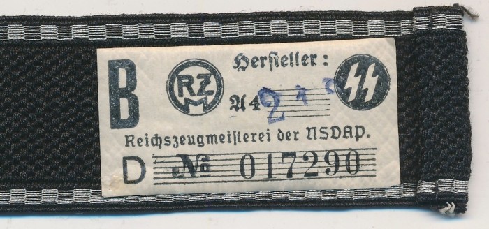 Allgemeine SS 7th Standarte Cuff Title w/ RZM Tags - Image 6