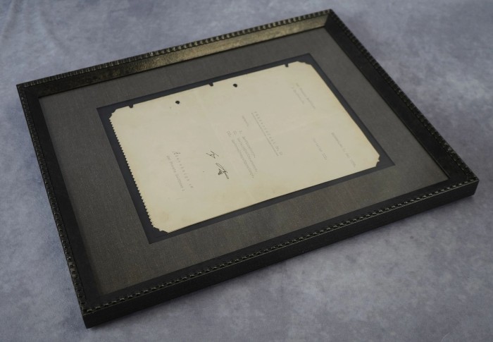 Framed Period Ink Signature of Adolf Hitler