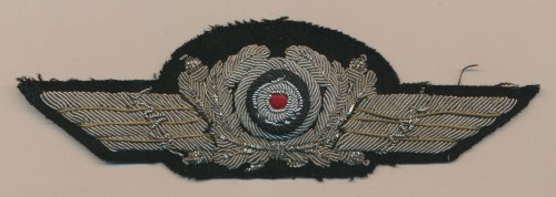 Luftwaffe Officer's Visor Wreath & Cockade in Silver Bullion