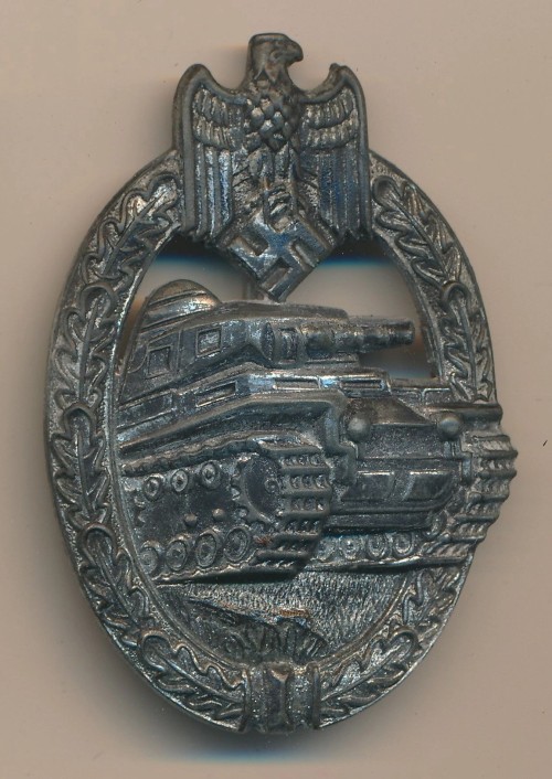 Maker Marked Panzer Assault Badge in Silver