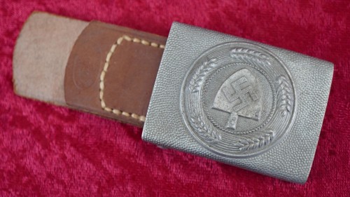 Maker Marked RAD Belt Buckle w/ 1939 Leather Tab