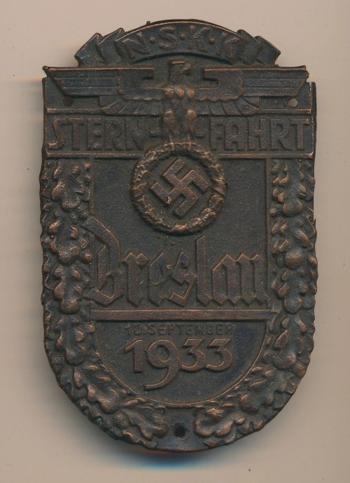 NSKK Sternfahrt Breslau 1933 Plaque