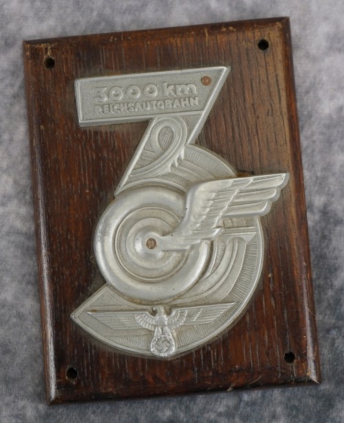 Reichsautobahn 1936 3000Km Plaque