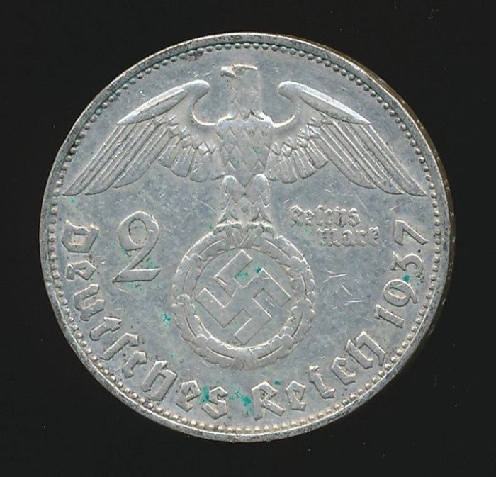 SOLD - 1937 Dated 2 Reichsmark Coin