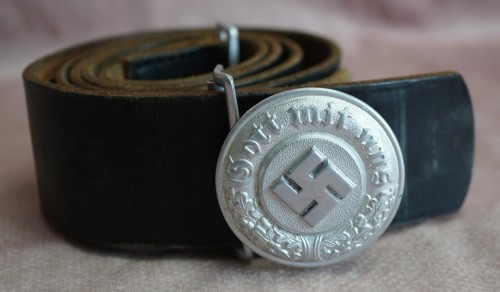 SOLD - Black Leather Polizei Officer Belt & Buckle