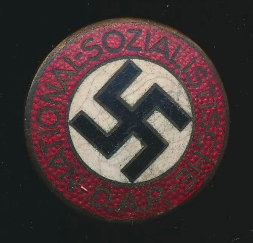 SOLD - Enamel NSDAP Membership Pin