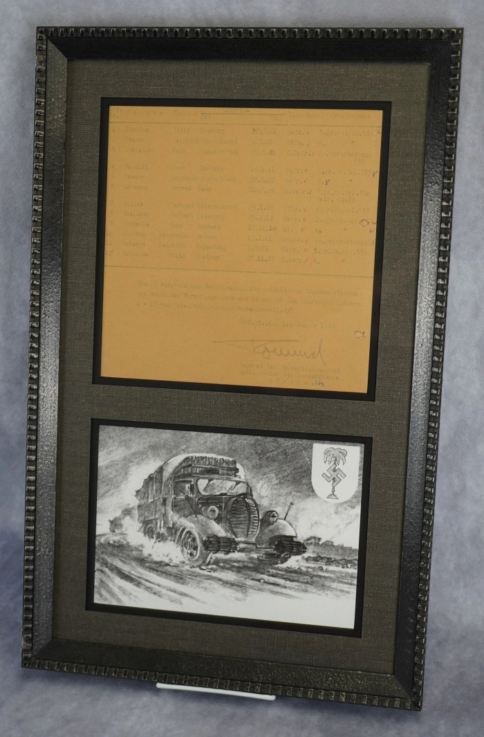 SOLD - Framed Period Signature of Generalfeldmarschall Rommel