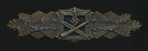 SOLD - JFS marked Heer/Waffen-SS Close Combat Clasp in Bronze