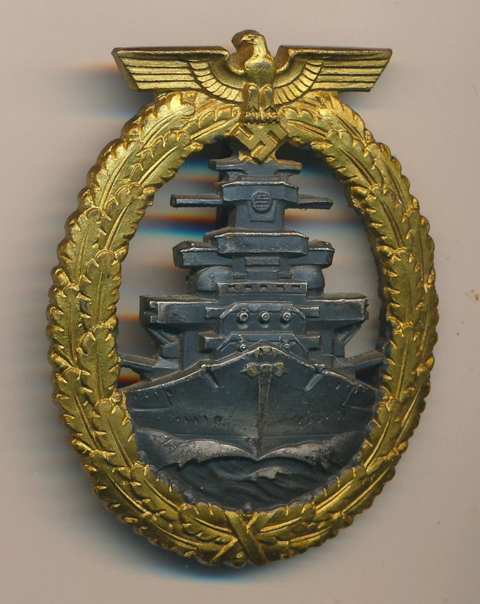 SOLD - Kriegsmarine High Seas Fleet Badge by Schwerin