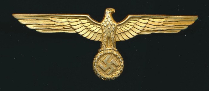 SOLD - Kriegsmarine Metal Officer Tunic Breast Eagle