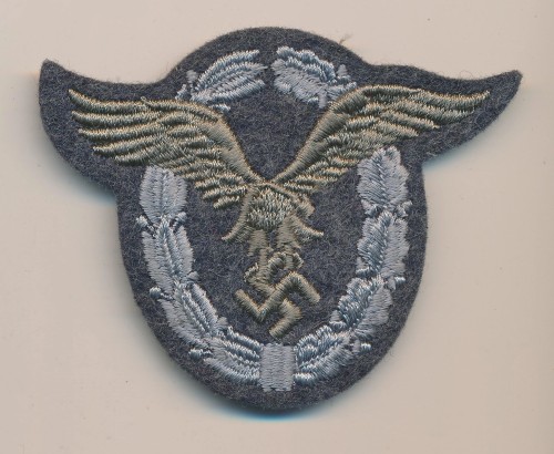 SOLD - Luftwaffe Pilot Badge in Cloth