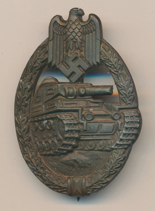 SOLD - Maker Marked Panzer Assault Badge in Bronze